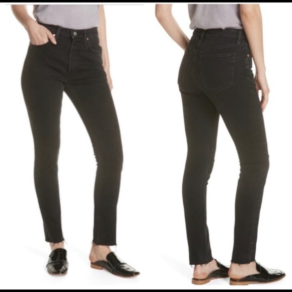 We the Free High Rise Raw Hem Skinny Jeans Black - Picture 12 of 12